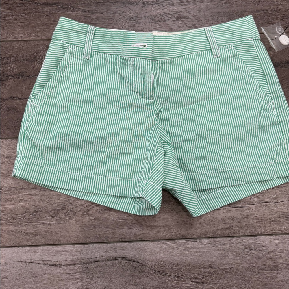 Crown & Ivy Green Striped Women's Shorts